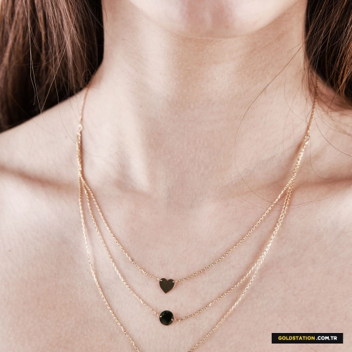 Halka Pul Kalp Kadın Kolye