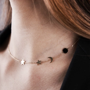 Ay Yıldız Güneş Kadın Kolye